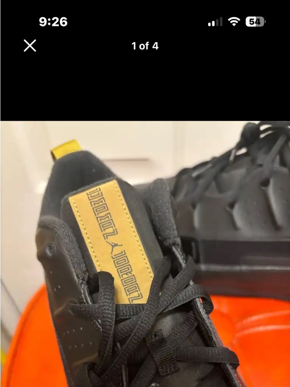 Jordan Men's Black and Yellow Sneakers